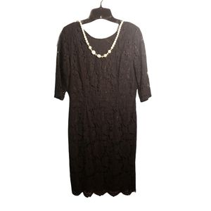 Sharagano Womens Black Lace Dress Size S